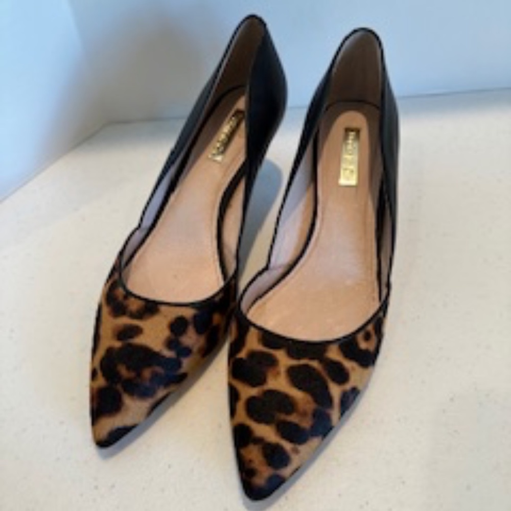 Louise et Cie - 8.5 - Leopard print/black leather pumps